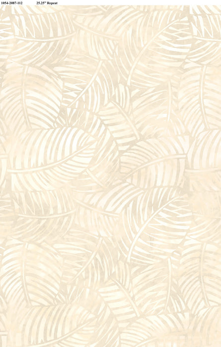 100% COTTON FABRIC - 108IN WIDE - PALM LEAVES