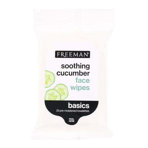 Freeman soothing cucumber face wipes packaging on a white background
