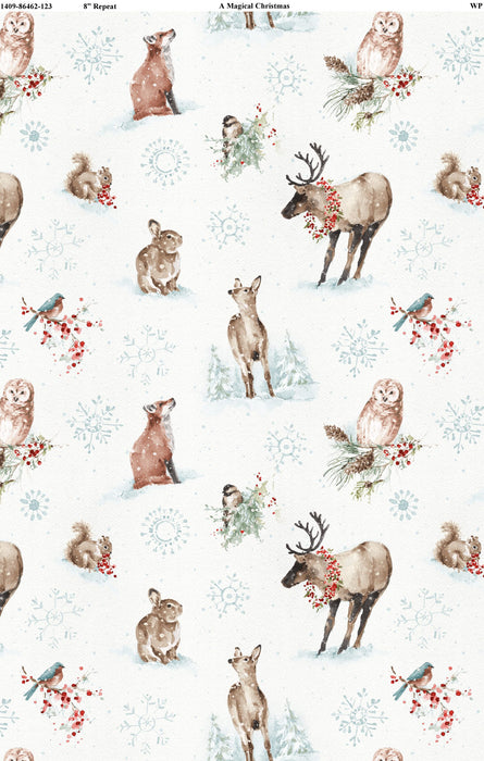 100% COTTON FABRIC  - A MAGICAL CHRSITMAS