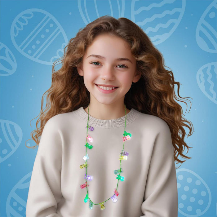 EASTER 8 LED BUNNY BLINKING NECKLACE 3 MODES
