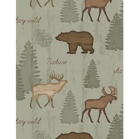 100% COTTON FABRIC - WILD LIFE TRAIL