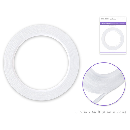 White double-sided tape with packaging and close-up on a white background