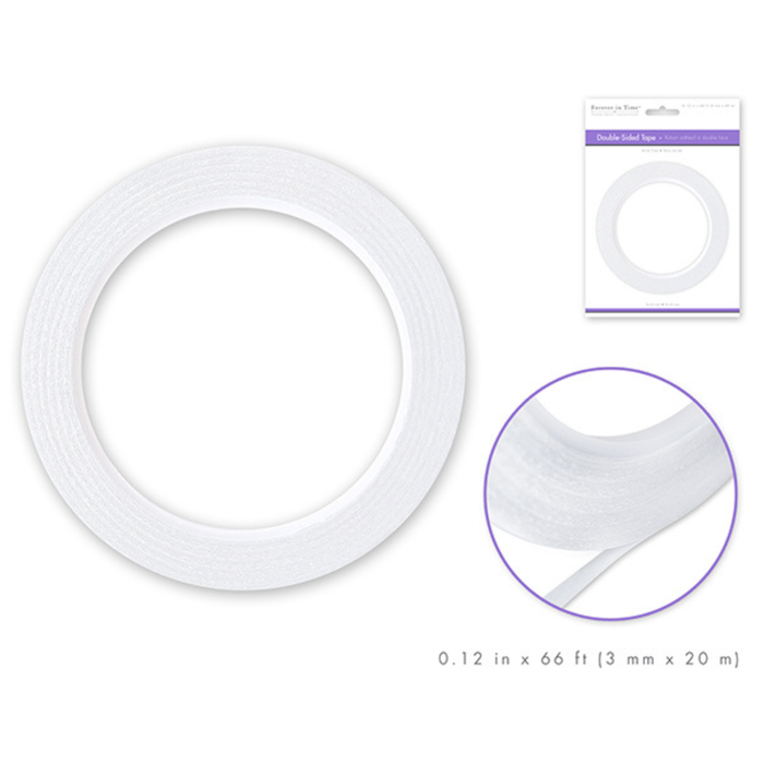 White double-sided tape with packaging and close-up on a white background