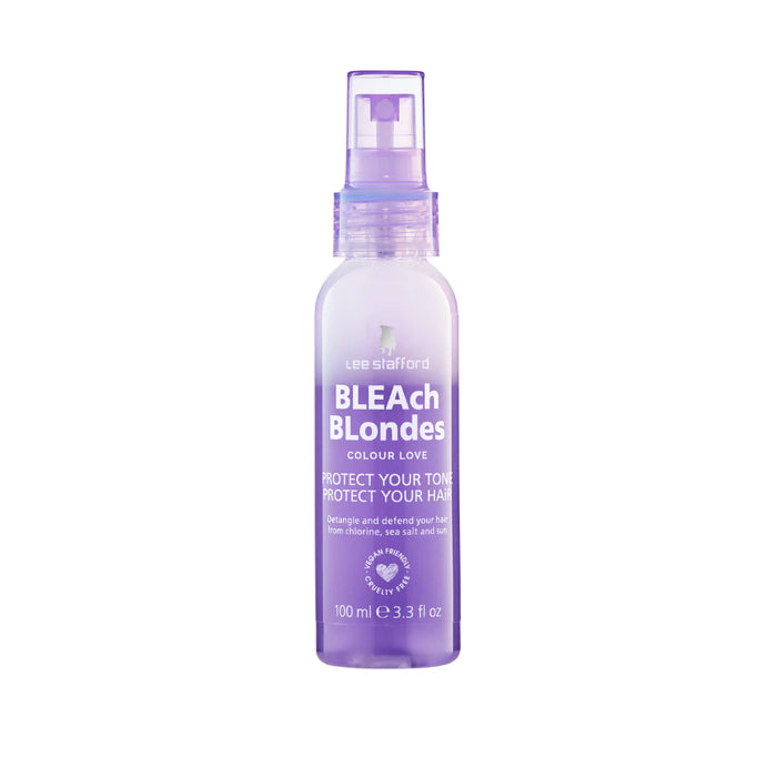 Bottle of Lee Stafford Bleach Blondes product on a white background