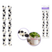 Decorative dot border stickers with black, white, and pearl-like dots on a white background.