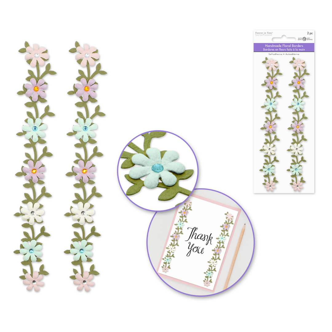 HANDMADE FLORAL BORDER 2PC — North Cobalt Flea Market