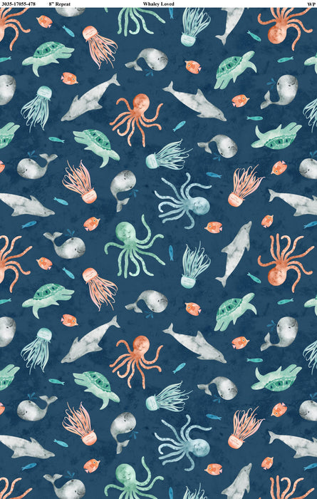 100% COTTON FABRIC - WHALEY LOVED