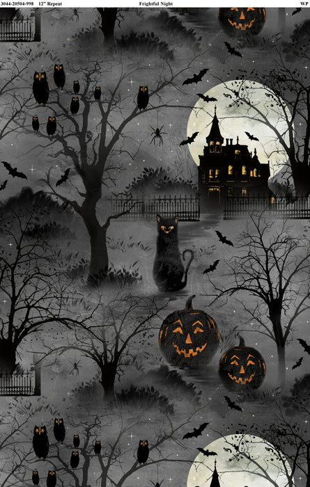 100% COTTON FABRIC - FRIGHTFUL NIGHT