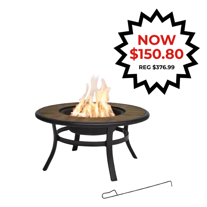 HAMPTON BAY WHITFIELD 38" FIRE PIT WITH GRATE & POKER