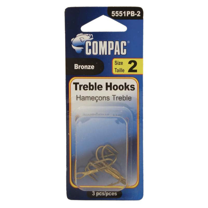 COMPAC BRONZE TREBLE HOOK 3PC