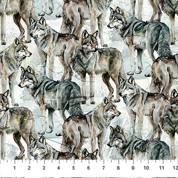 100% COTTON FABRIC - LONE WOLF