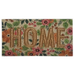 Doormat with floral design and 'HOME' text on a white background