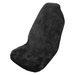 Black car seat cover on a white background