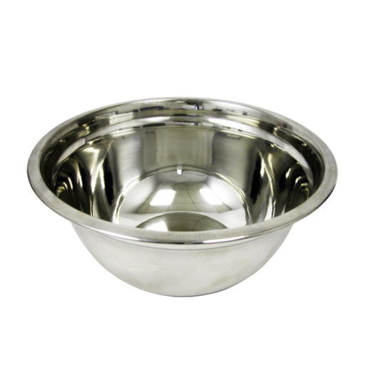 Stainless steel bowl on a white background