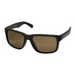 Streamside Suburban Polarized Sunglasses with amber-tinted lenses and black wrap-around frame, designed for outdoor glare reduction and UV protection.