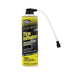 Tire inflator can with yellow and black design on a white background