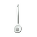 White slotted spoon on a white background