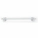 A light gray curtain rod with matching wall brackets and finials, shown horizontally against a plain white background.