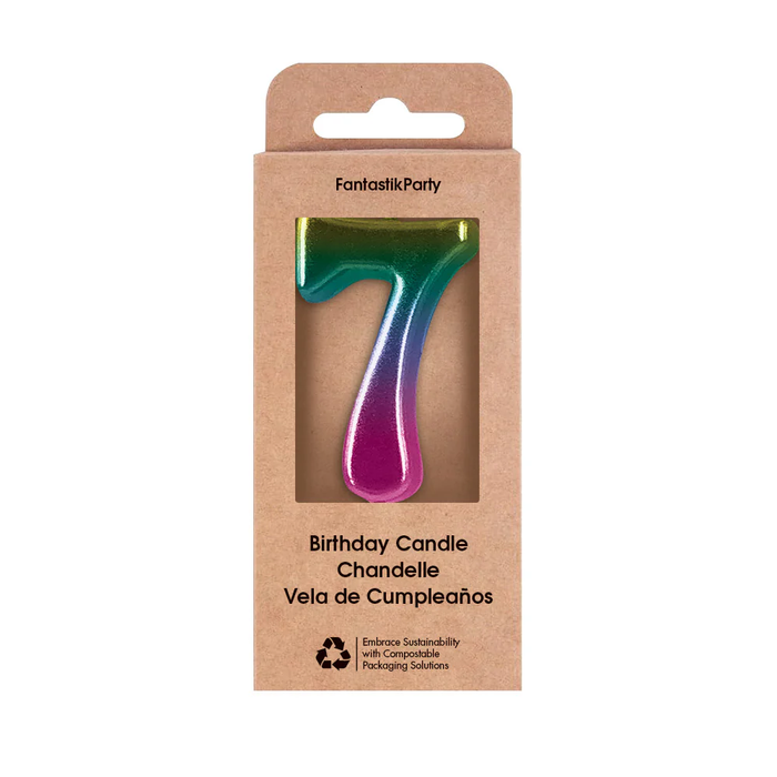 METALLIC OMBRE NUMERAL CANDLE