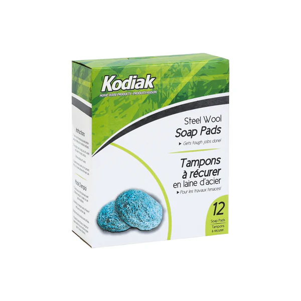 KODIAK STEEL WOOL SOAP PADS 12 PCS