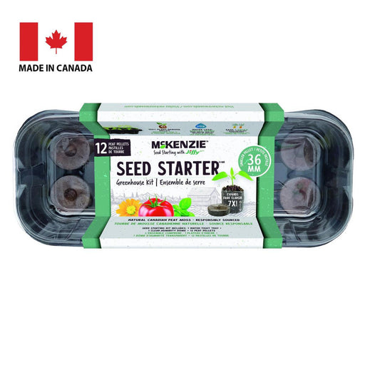Seed starter kit packaging with McKenzie branding on a white background