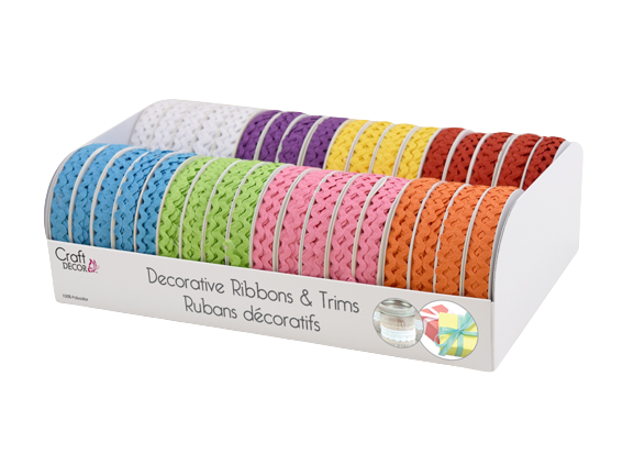 CRAFT DECOR RIBBONS AND TRIMS - RIC RAC - 1/8IN X 4YDS - BRIGHTS - ASSORTED COLOURS