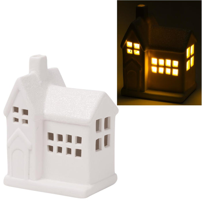 PORCELAIN WHITE HOUSE WITH LED