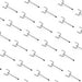 Pattern of metal hooks on a white background