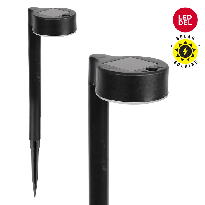 SOLAR LED BLACK MODERN STAKE LIGHT PURE WHITE