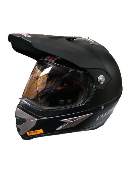 FLAT BLACK MOTOCROSS XL WITH VISOR