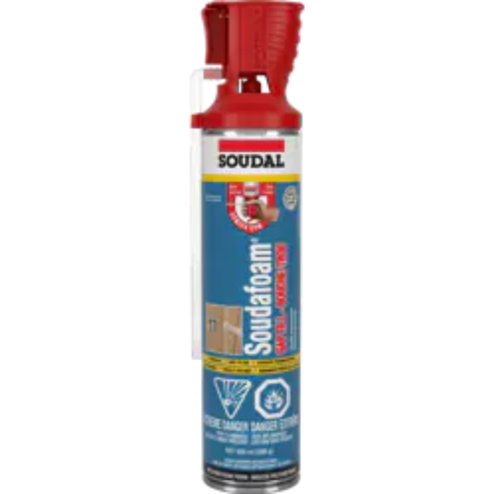 Soudal dam stopper spray can on a white background