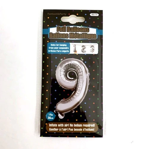 14" SILVER BALLOON FOIL NUMBER