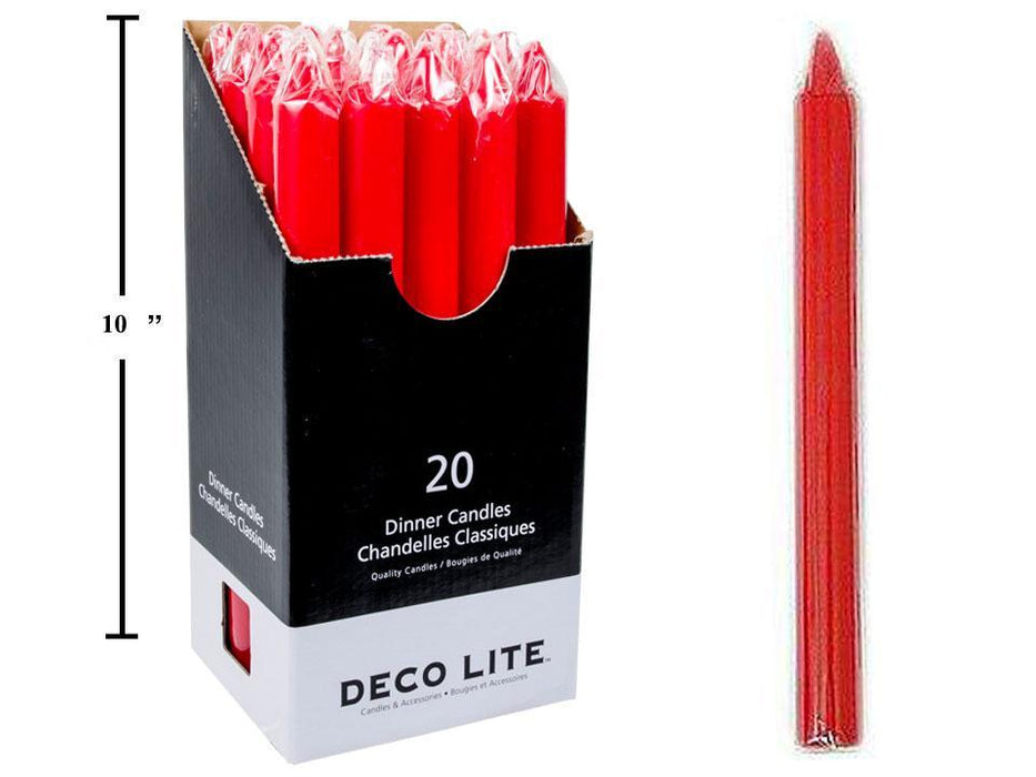 DECO LITE 10" DINNER CANDLE RED