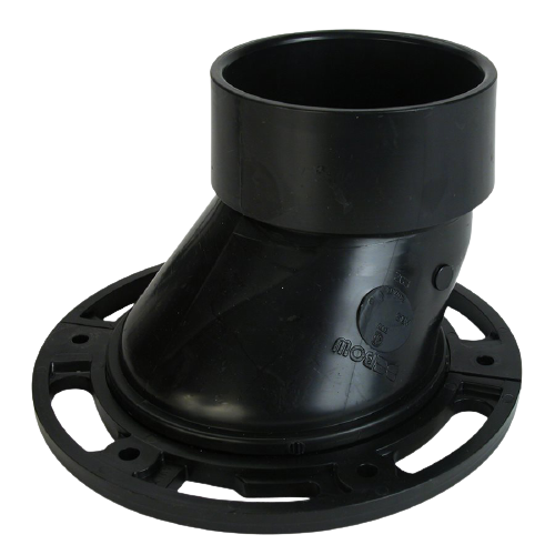 ABS FLOOR FLANGE OFFSET 4IN X 3IN