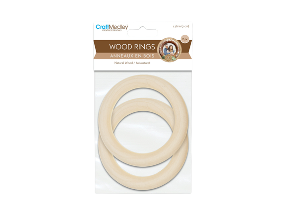 CRAFTWOOD: 70MM CRAFT RINGS - NATURAL - 2PCS