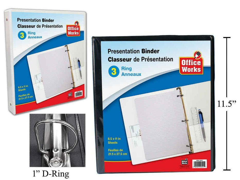 1" - 3 RING PRESENTATION BINDER - WHITE