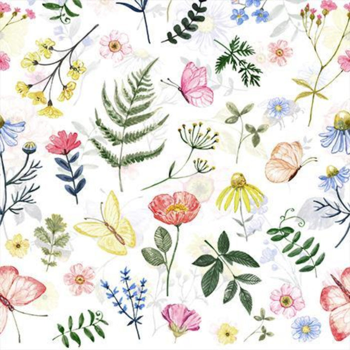 20PC SOFT FLORAL 13X13 2PLY NAPKIN