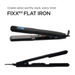 Black flat iron with 'FIXX' branding on a white background