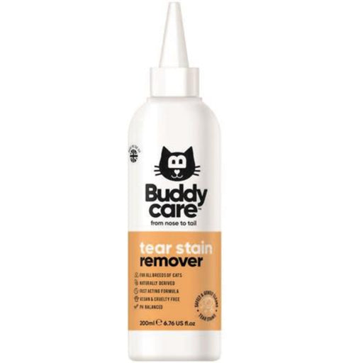 Buddy Care tear stain remover bottle on a white background