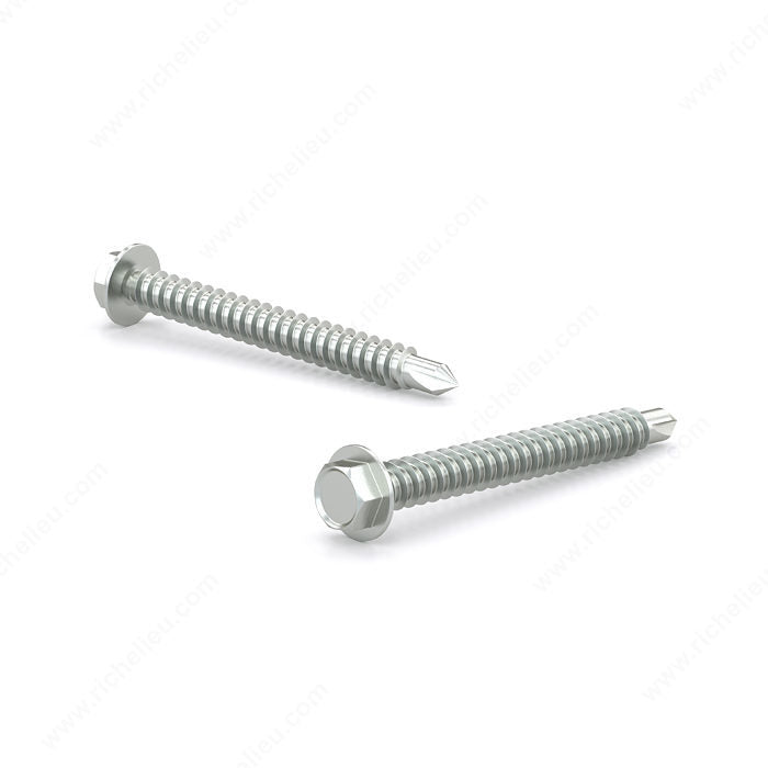 SELF-DRILLING TEK SCREW, HEX HEAD WITH WASHER, #8 1-1/2IN, 100PK