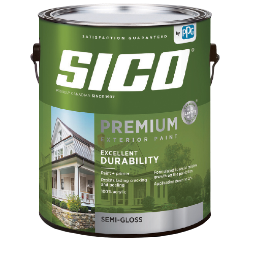 817-502 GALLON MEDIUM BASE EXTERIOR PAINT AND PRIMER SEMI-GLOSS SICO.