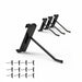 Set of black metal hooks on a white background