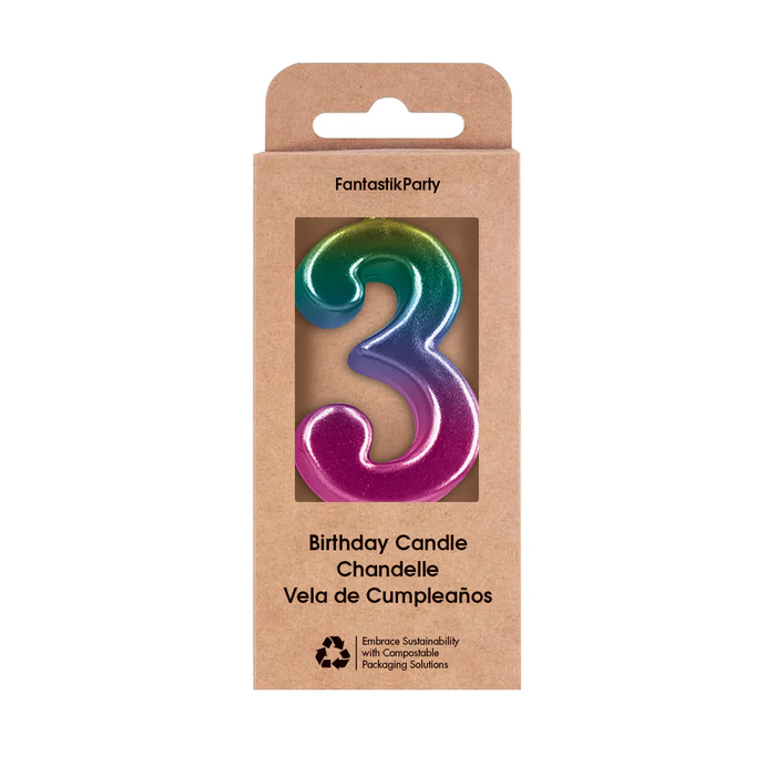 METALLIC OMBRE NUMERAL CANDLE