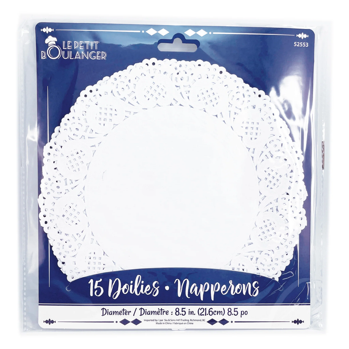 PAPER DOILIES WHITE 15PC 8.5IN