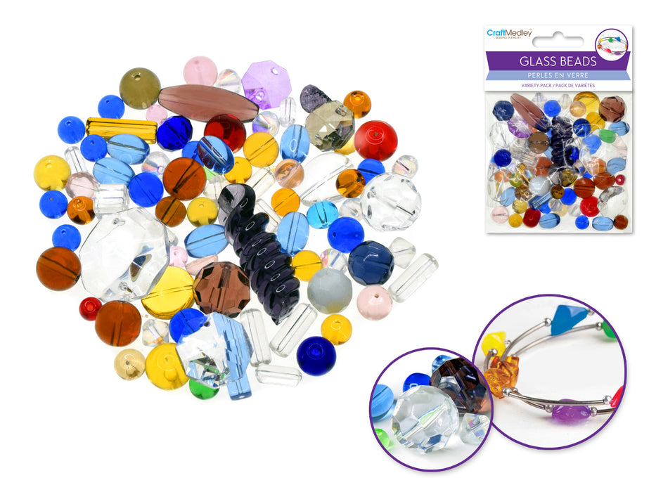 GLASS BEADS: BULK MIX PACK 100GMS