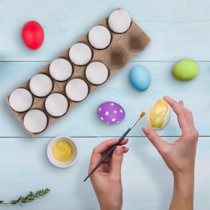 EASTER  12PK EGG DECORATING KIT W/DRYING STAND IN EGG CRATE