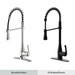Two kitchen faucets, one in brushed nickel and one in oil rubbed bronze, on a white background.