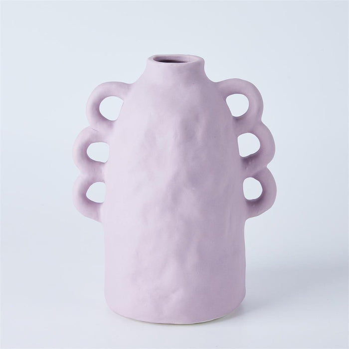 MATTE LAVENDER CERAMIC VASE WITH LOOPS