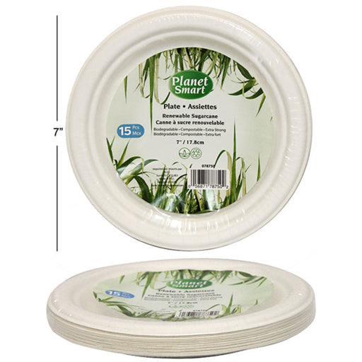 Planet Smart disposable plates with grass design on the packaging