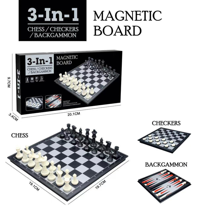 3 IN 1 MAGNETIC GAME BOARD